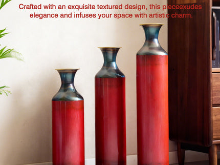 Modern Droplet Shaped Floor Vase Set, 3 Piece Home Decor