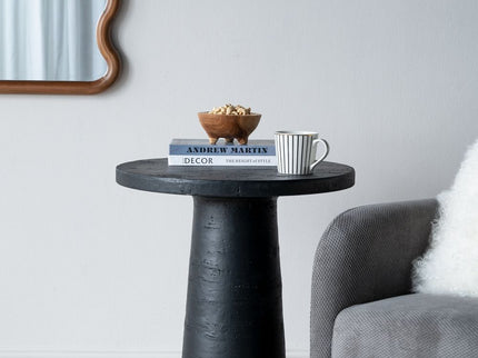 Round Side Table With Pedestal Base
