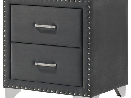 Upholstered 2 Drawer Nightstand With Accents