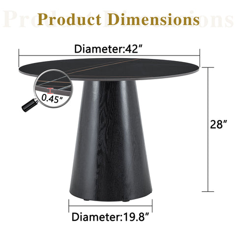 Round Dining Table - Black