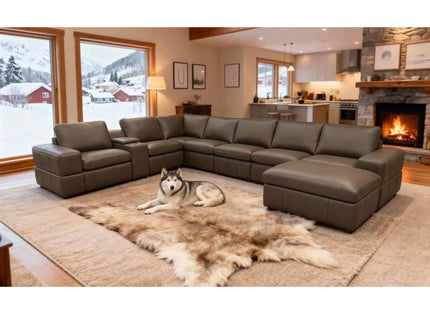Modular Sectional With Large Square Arms, Custom Configuration