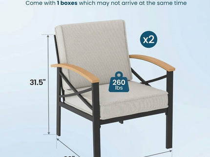Outdoor Patio Armchair, All Weather (Set of 2)