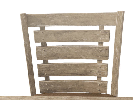 Dining Counter Height Chairs Modern Farmhouse Rustic Look Distressed Design Ladderback Solid Wood (Set of 2) - Grayish Brown