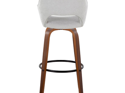 Mustang - Contemporary Fixed Height Barstool With Swivel & Round Footrest (Set of 2)