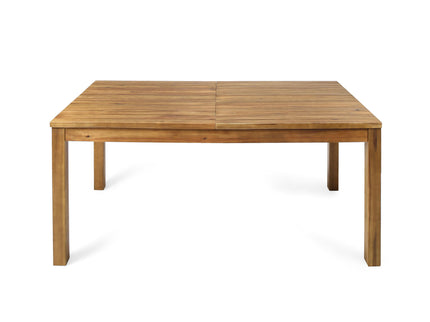 Wilson - Expandable Dining Table With Slat Design - Teak Acacia Wood