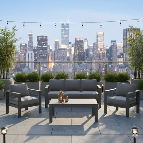 Outdoor Patio Set All-Weather With Thick Cushions