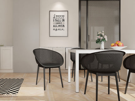 2 Piece Durable Single Chair With Hollow Out Design