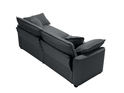 Modern 2 Seater With 4 Pillows, Upholstered Deep Seating Loveseat