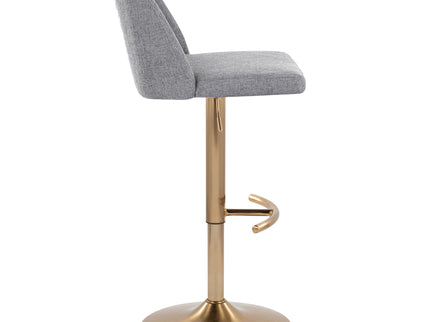 Toriano - Contemporary Adjustable Barstool With Swivel With Rounded T Footrest (Set of 2)