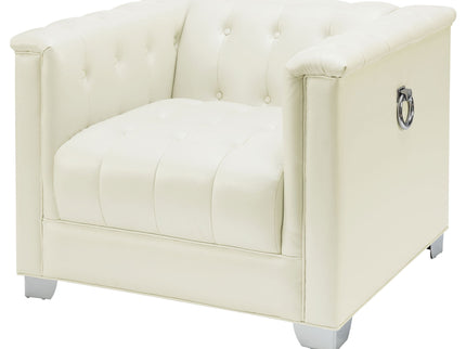 Earline - Upholstered Track Arm Accent Chair - White