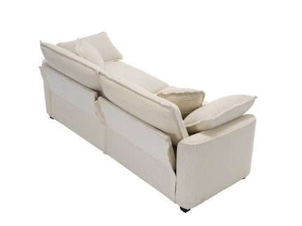 Modern 2 Seater With 4 Pillows, Upholstered Deep Seating Loveseat