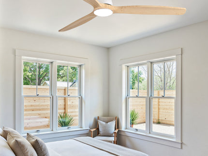 52" Ceiling Fan With Light, Dimmable DC Reversible Motor, 3 Blades