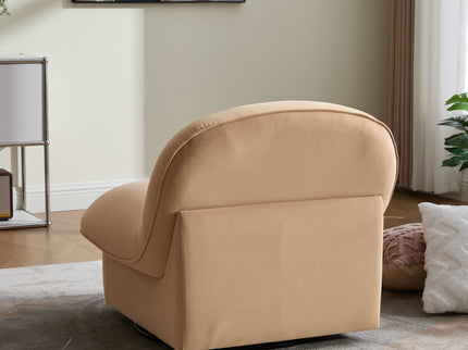 Pumpkin Shaped Swivel Accent Chair, 360 Degree Rotation For Living Room