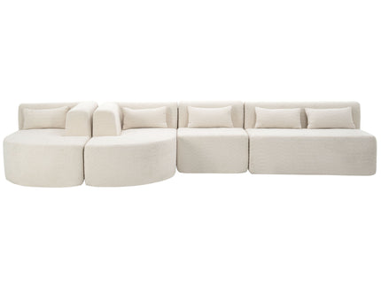 Upholstered Sofa Free Combined Sofa Couch With 2 Chaise Lounge And Five Back Pillows For Living Room