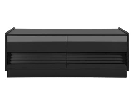 Modern Rectangle Coffee Table With 4 Drawers And 2 Display Shelves