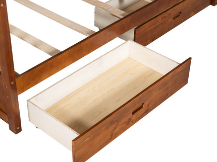 Bunk Bed With Ladders And 2 Storage Drawers