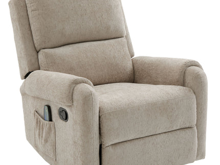 Manual Recliner Massage Chair With Swivel Rocker, 8 Massage Modes, Side Storage Pocket