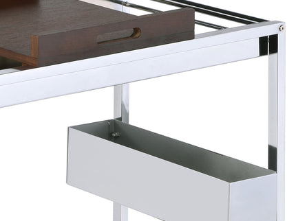 Lisses - Serving Cart - Chrome / Walnut