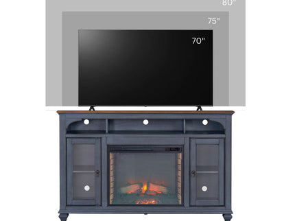 Fireplace TV Stand For TVs Up To 80" - Blue