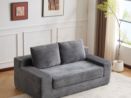 Comfortable Deep Seat Loveseat Sofa Bed, Reversible Cushion With Pillows