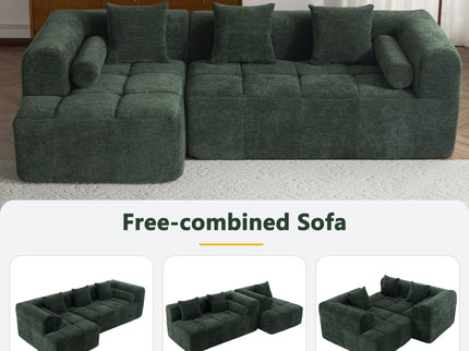 Sectional Free Combined Sofa With 2 Side Pockets