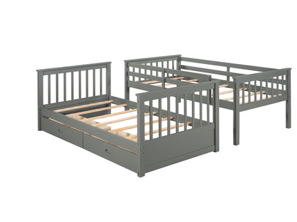 Bunk Bed With Ladders And 2 Storage Drawers