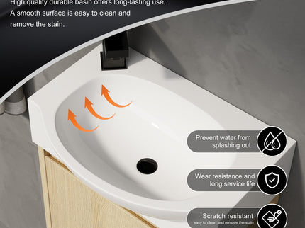 Modern Bathroom Vanity With Ceramic Basin, Wall Mounted Floating Sink Combo, Storage Cabinet