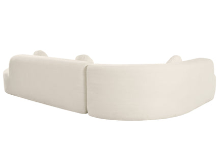 Extra Large Sectional Sofa Soft Fabric Upholstery, Elegant Curved Design With 3 Round Cushions, High - Resilience Foam For Ultimate Comfort - Beige