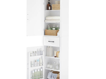 Tall Freestanding Bathroom Storage Cabinet With 2 Doors And Adjustable Shelves