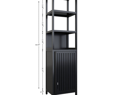 Storage Cabinet With Tall Tower, Multifunctional For Bathroom