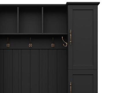 Hall Tree With 4 Side Cabinets