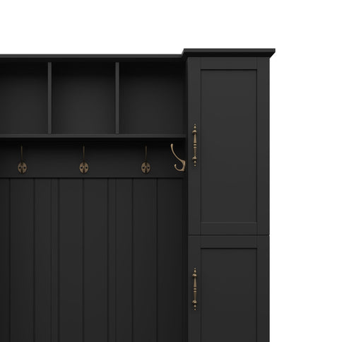 Hall Tree With 4 Side Cabinets