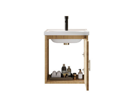 Floating Bathroom Vanity Combo, Wall Mounted Cabinet With Sink & Soft Close Doors For Small Bathrooms