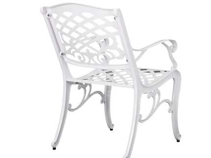 Unravel - Outdoor Arm Chair With Scroll Design And Floral Accents (Set of 2) - White