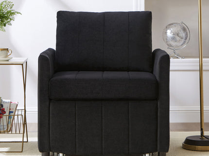 Upholstered Convertible Sleeper Sofa With 5 Position Backrest, Side Pockets, Storage