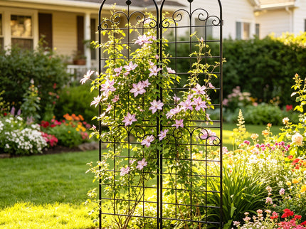 Metal Garden Trellis For Climbing Plants Outdoor Rustproof Plant Support Rose Trellis Netting Trellis