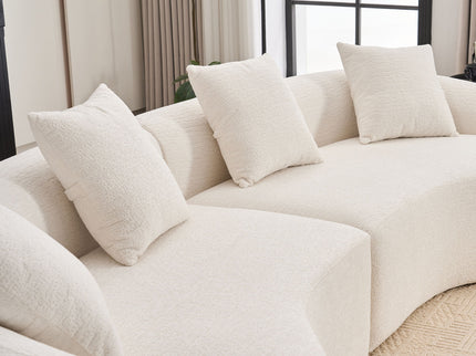 4 Seater Sofa With Fabric, 30D, 60 Hardness Full Sponge, 4 Pillow For Living Room, Home Furniture Sleeper Sectional Sofa For Apartment