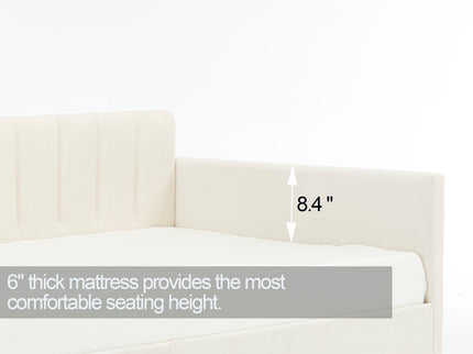 Elena - Boucle Upholstered Daybed, Ribbed Tufted Backrest