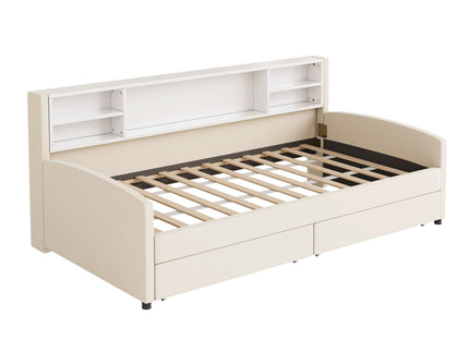 Luxurious Upholstered Platform Bed With Storage Drawers