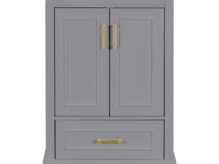 Bathroom Vanity With Sink, 1 Divided Drawer And 2 Soft Close Doors With Double Shelf