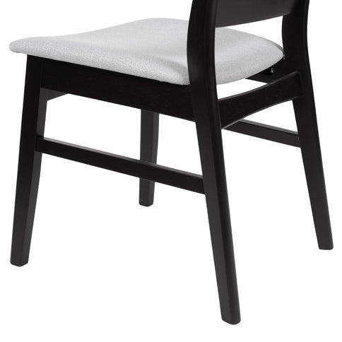 5 Piece Dining Set With 1 Table And 4 Upholstered Chairs - Black / Light Gray