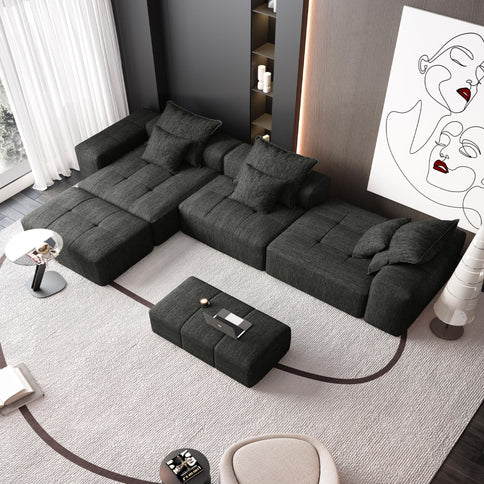 Modern Oversized Diy Combination, Modular Sectional Sofa With Pillows