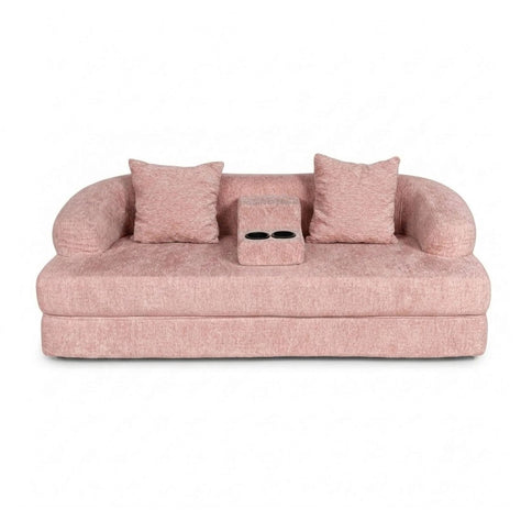 2 In 1 Convertible Sleeper Sofa Bed With Cup Holders
