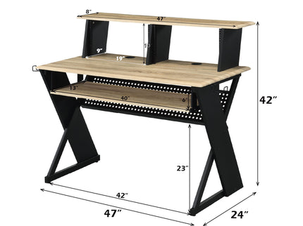 Eleazar - Music Recording Studio Desk - Natural Oak