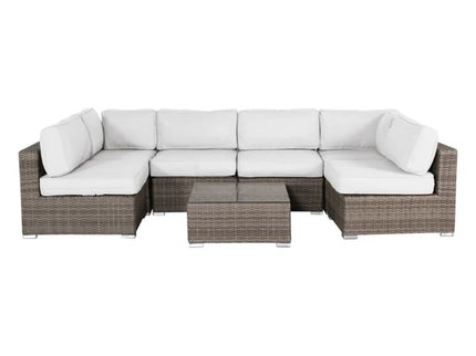 Seating Set With Cushions Handcrafted Wicker Design