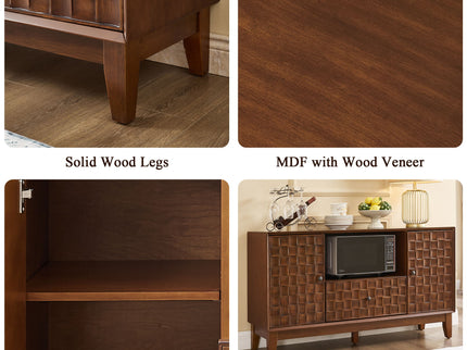 TV Stand With 3D Wood Texture - Brown
