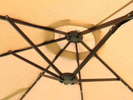 Double- Sided Outdoor Market Umbrella With Lights And Base