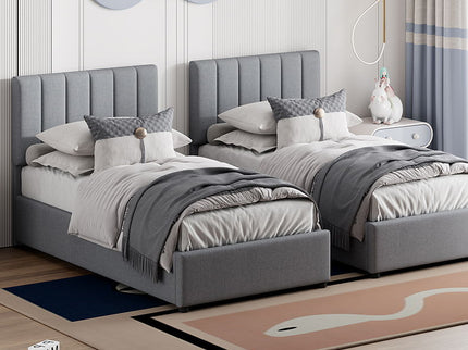 Upholstered Platform Bed With A Hydraulic Storage System