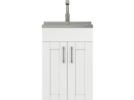 Modern Shaker All-In-One Laundry Utility Sink And Cabinet With Pull-Out Faucet