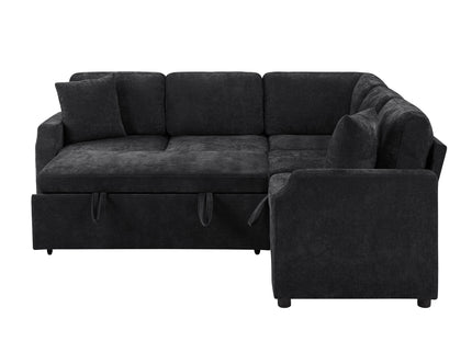 Modern L Shaped Sectional Sofa Bed With Hidden Storage Upholstery